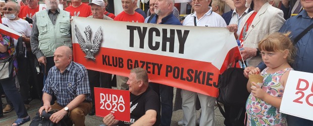 Tychy: W Katowicach wiec poparcia dla prezydenta. „Na nic trzaski, na nic burze, Andrzej wygra w II turze”