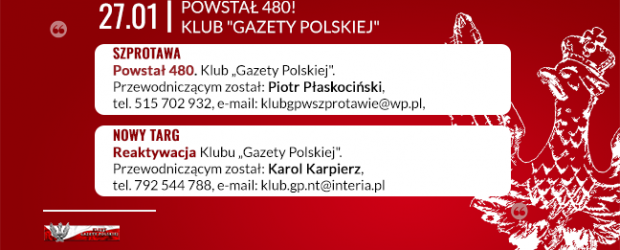 Nowy Targ – reaktywacja Klubu „GP, przewodniczącym został: Karol Karpierz