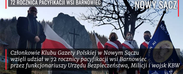 NOWY SĄCZ | 72 rocznica pacyfikacji wsi Barnowiec