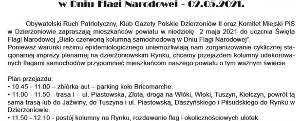 DZIERŻONIÓW II | Zaproszenie Dzień Flagi Rzeczypospolitej Polskiej – 2.05.