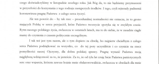 Jarosław Kaczyński dziękuje w liście Klubom „Gazety Polskiej”: „Od lat czuję bicie Państwa patriotycznych serc”