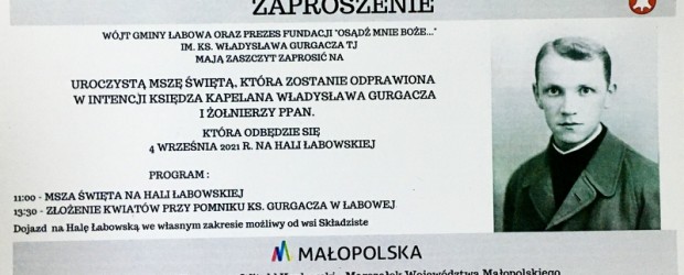 NOWY SĄCZ im.o. Gurgacza SJ| Informacje o Mszy św. 4.09 na Hali Łabowskiej, noclegi, dojazd