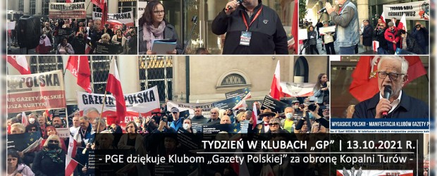 TYDZIEŃ W KLUBACH „GP”|PGE dziękuje Klubom „Gazety Polskiej” za obronę Kopalni Turów