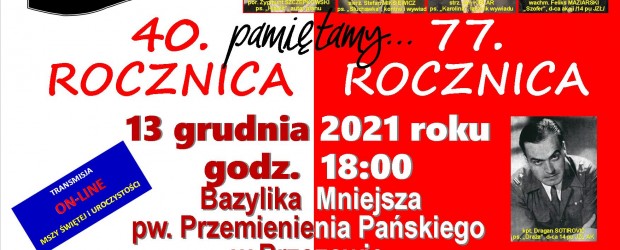 BRZOZÓW – ZAPROSZENIE – Dzień Pamięci Stanu Wojennego 13.12 godz. 18