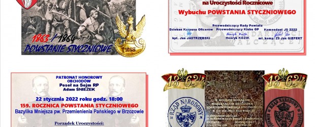 BRZOZÓW | ZAPROSZENIE na 195 rocznice powstania styczniowego – 22.01 godz. 18