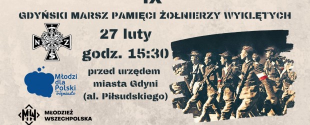 WEJHEROWO | ZAPROSZENIE na IX Gdyński Marsz Pamięci Żołnierzy Wyklętych | 27.02 g. 15:30