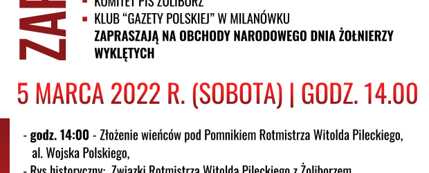 WARSZAWA | ZAPROSZENIE na Obchody Narodowego Dnia Żołnierzy Wyklętych | 5.03