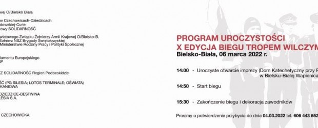 BIELSKO-BIAŁA | ZAPROSZENIE X edycja Tropem Wilczym – Biegu Pamięci Żołnierzy Wyklętych. 6 marca