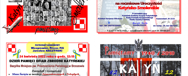 BRZOZÓW | ZAPROSZENIE na Uroczystości Katyńsko-Smoleńskie 24.04 godz. 12:15