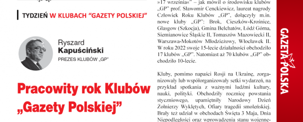 TYDZIEŃ W KLUBACH „GAZETY POLSKIEJ” | Pracowity rok Klubów „Gazety Polskiej”
