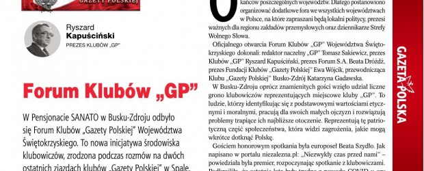 TYDZIEŃ W KLUBACH „GAZETY POLSKIEJ” | Forum Klubów „GP”