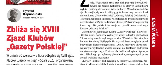 TYDZIEŃ W KLUBACH „GAZETY POLSKIEJ” | Zbliża się XVIII Zjazd Klubów „Gazety Polskiej”