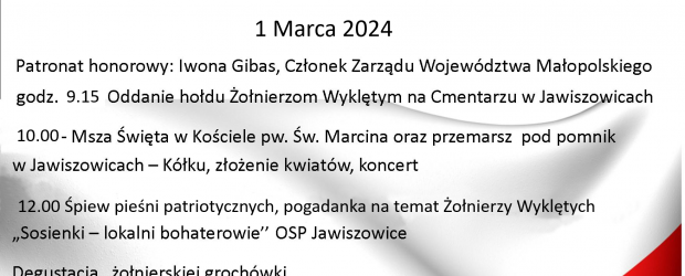 OŚWIĘCIM | ZAPROSZENIE 01.03 –  Obchody  Narodowego Dnia Pamięci Żołnierzy Wyklętych w Jawiszowicach