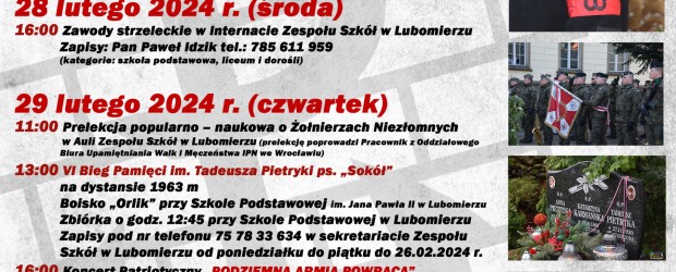 LUBOMIERZ – ZAPROSZENIE 1.03 – II Wojewódzkie Obchody Narodowego Dnia Żołnierzy Wyklętych Popielówek – Lubomierz