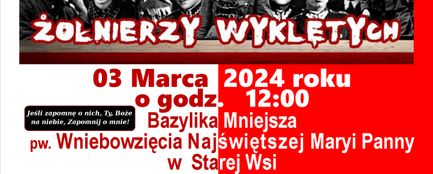 BRZOZÓW | ZAPROSZENIE 03.03 – Obchody narodowego dnia pamięci Żołnierzy Wyklętych