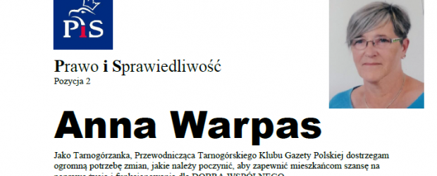 TARNOWSKIE GÓRY | Wybory samorządowe 2024 – Anna Warpas