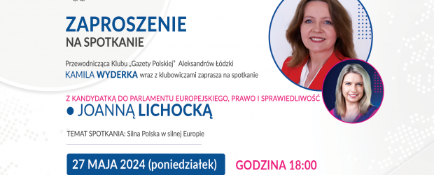 ALEKSANDRÓW ŁÓDZKI | ZAPROSZENIE 27.05 – Spotkanie z Joanną Lichocką