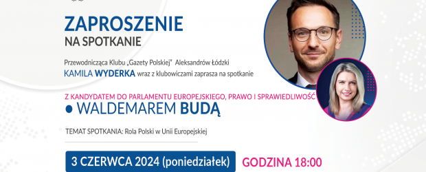 ALEKSANDRÓW ŁÓDZKI | ZAPROSZENIE 3.06 – Spotkanie z Waldemarem Budą