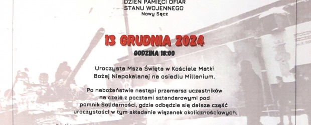 Nowy Sącz im. Jana Olszewskiego | Zaproszenie na obchody 13 XII