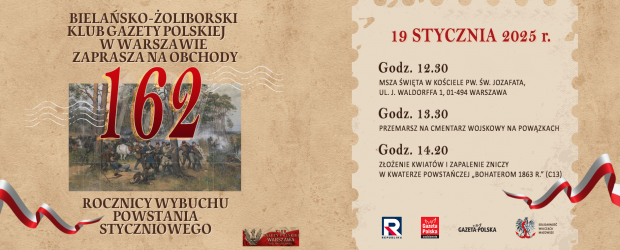 WARSZAWA BIELANY-ŻOLIBORZ | ZAPROSZENIE 19.01 – Rocznica Powstania Styczniowego