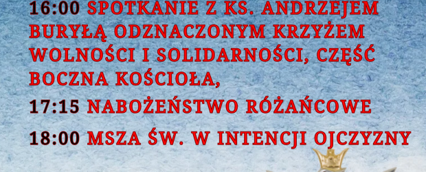 GŁOGÓW | ZAPROSZENIE 10.05 – Msza Św. za Ojczyznę, spotkanie z ks. Andrzejem Buryłą
