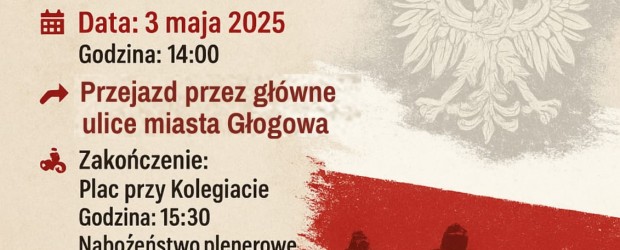 GŁOGÓW | ZAPROSZENIE 3.05 – Defilada motocykli