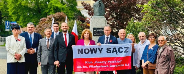 Nowy Sącz im. ks. Władysława Gurgacza SJ | Złożyliśmy kwiaty pod pomnikiem Małachowskiego