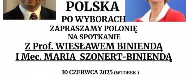 CHICAGO | ZAPROSZENIE 10.06 – Spotkanie z prof. Wiesławem Biniendą i mec. Marią Szonert-Biniendą