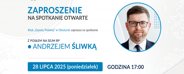 OLSZTYN | ZAPROSZENIE 28.07 – Spotkanie z Andrzejem Śliwką