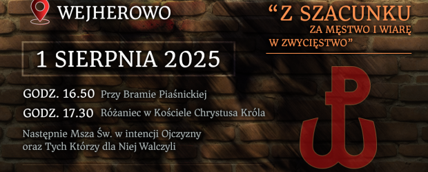 WEJHEROWO | ZAPROSZENIE 1.08 – Obchody Narodowego Dnia Pamięci Powstania Warszawskiego