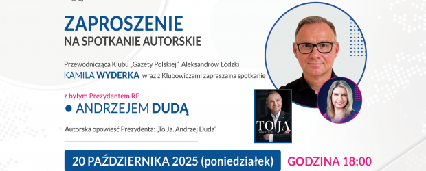 ALEKSANDRÓW ŁÓDZKI | ZAPROSZENIE 20.10 – Spotkanie z Andrzejem Dudą