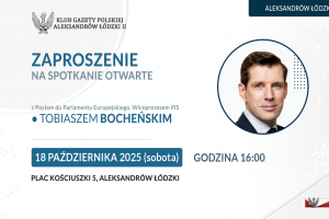 ALEKSANDRÓW ŁÓDZ. II | ZAPROSZENIE 18.10 – Spotkanie z Tobiaszem Bocheńskim