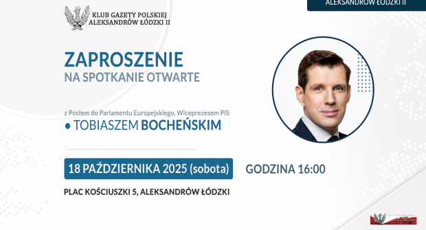 ALEKSANDRÓW ŁÓDZ. II | ZAPROSZENIE 18.10 – Spotkanie z Tobiaszem Bocheńskim