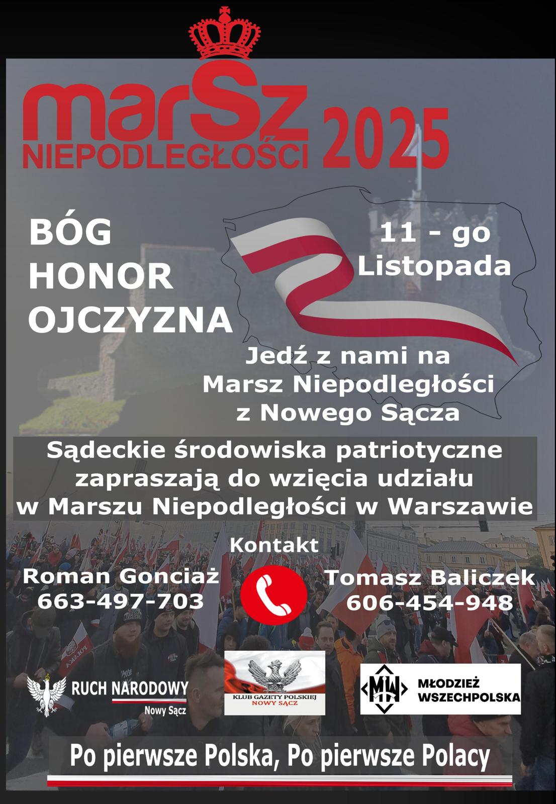 NOWY SĄCZ im. J. Olszewskiego | Wyjazd na Marsz Niepodległości 11.11 – [ZAPISY]