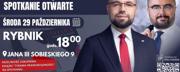 RACIBÓRZ | ZAPROSZENIE 29.10 Spotkanie z z posłami Pawłem Jabłońskim i Krzysztofem Szczuckim w Rybniku