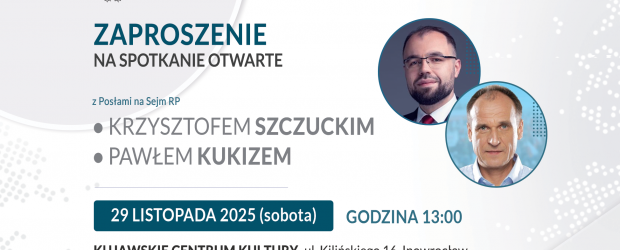 INOWROCŁAW | ZAPROSZENIE 29.11 – Spotkanie z K. Szczuckim i P. Kukizem – Czas na nową Konstytucję!