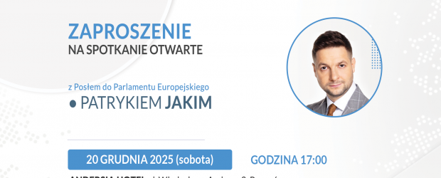 POZNAŃ | ZAPROSZENIE 20.12 – Spotkanie z Patrykiem Jakim