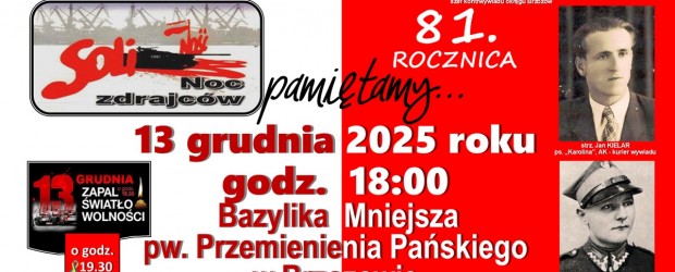 BRZOZÓW | ZAPROSZENIE 13.12 – Rocznica Stanu Wojennego