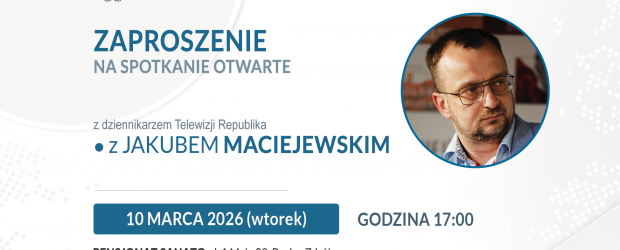 BUSKO-ZDRÓJ | ZAPROSZENIE 10.03 – Spotkanie z Jakubem Maciejewskim
