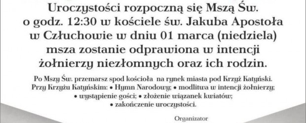 CZŁUCHÓW | ZAPROSZENIE 01.03 – Uroczystości Narodowego Dnia Pamięci Żołnierzy Wyklętych