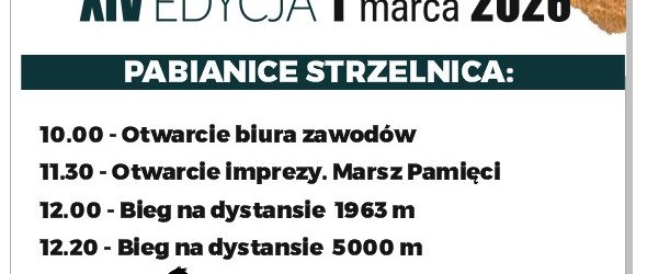 PABIANICE | ZAPROSZENIE 01.03 – XIV Bieg Tropem Wilczym
