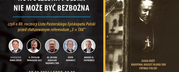 WRZEŚNIA | ZAPROSZENIE 17.02 – Nowoczesna Polska nie może być bezbożna – spotkanie z Warszawie