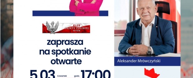 BYTÓW | ZAPROSZENIE 05.03 – Spotkanie z Posłami Małgorzatą Golińską i Aleksandrem Mrówczyńskim
