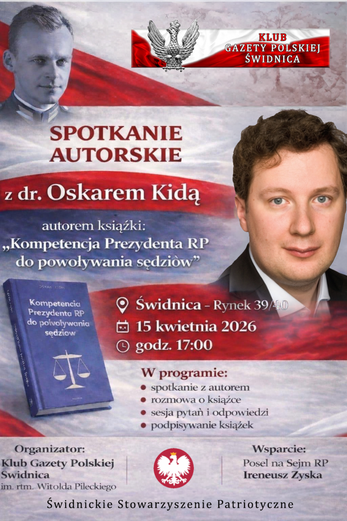 ŚWIDNICA | ZAPROSZENIE 15.04 – spotkanie autorskie z dr. Oskarem Kidą
