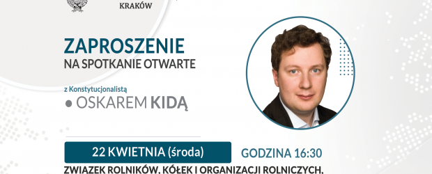 KRAKÓW | ZAPROSZENIE 22.04 – Spotkanie z dr. Oskarem Kidą