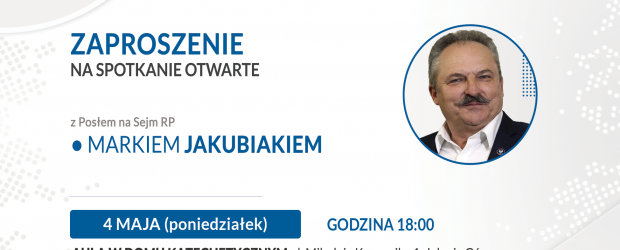 JELENIA GÓRA | ZAPROSZENIE 04.05 – Spotkanie z Markiem Jakubiakiem
