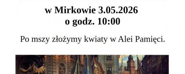 DŁUGOŁĘKA | ZAPROSZENIE 03.05 – Uroczystą Msza Św. w rocznicę uchwalenia Konstytucji 3-go Maja