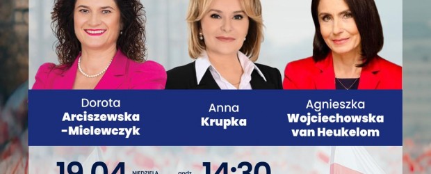 RUMIA | ZAPROSZENIE 19.04 – Spotkanie z Anną Krupką, Agnieszką Wojciechowską van Heukelom, Dorotą Arciszewską-Mielewczyk w Gdyni