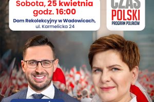 WADOWICE | ZAPROSZENIE 25.04 – Spotkanie z b. Premier Beatą Szydło w Wadowicach