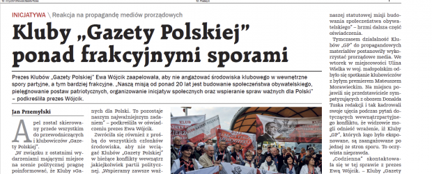 Kluby „Gazety Polskiej” ponad frakcyjnymi sporami